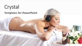  Presentation with music therapy - Audience pleasing presentation theme consisting of music therapy - spa treatment isolated on white backdrop and a white colored foreground