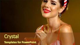  Presentation with music vinyl - Beautiful PPT theme featuring music vinyl record pin backdrop and a tawny brown colored foreground