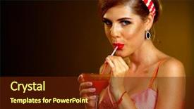  Presentation with music vinyl - PPT theme having music vinyl record pin background and a tawny brown colored foreground