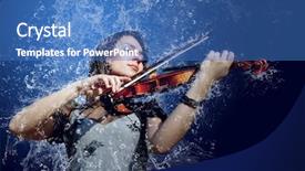  Presentation with under water - Beautiful presentation featuring music wave - musician playing violin under water backdrop and a teal colored foreground
