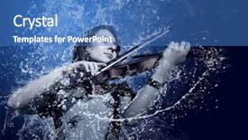  Presentation with under water - Amazing slide deck having music wave - musician playing violin under water backdrop and a teal colored foreground
