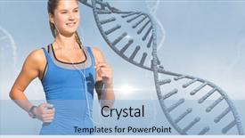  Presentation with dna structure - Amazing theme having music while jogging by dna backdrop and a light blue colored foreground