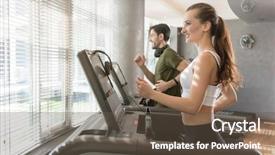 Presentation with running treadmill - Audience pleasing PPT theme consisting of music while running beside backdrop and a tawny brown colored foreground