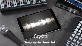  Presentation with electronic music - Audience pleasing presentation consisting of music with tablet and electronic backdrop and a dark gray colored foreground