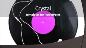  Presentation with vinyl record - Presentation theme with musica pop - black vinyl record and headphones background and a dark gray colored foreground