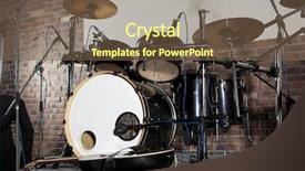  Presentation with performance - PPT theme featuring musical background drum kit background and a tawny brown colored foreground