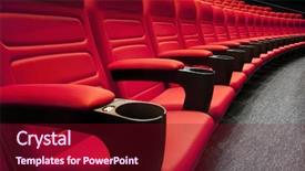  Presentation with musical broadway - Presentation design consisting of musical broadway - empty rows of red theater background and a wine colored foreground