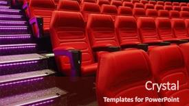  Presentation with musical broadway - Audience pleasing presentation theme consisting of musical broadway - empty rows of red theater backdrop and a tawny brown colored foreground