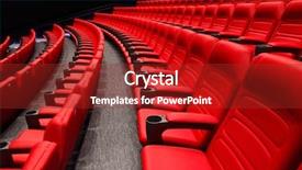  Presentation with musical broadway - Cool new presentation theme with musical broadway - empty rows of red theater backdrop and a tawny brown colored foreground