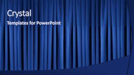  Presentation with musical broadway - Cool new PPT theme with musical broadway - flat panel of blue stage backdrop and a navy blue colored foreground