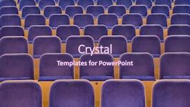  Presentation with musical broadway - Amazing slides having musical broadway - full frame of blue spectators backdrop and a violet colored foreground