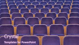  Presentation with musical broadway - PPT theme enhanced with musical broadway - full frame of spectators seats background and a violet colored foreground