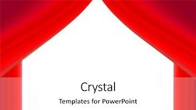  Presentation with curtains - Slide set enhanced with musical broadway - red abstract curtains background and a white colored foreground
