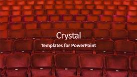  Presentation with musical broadway - Theme enhanced with musical broadway - spectators seats full frame background and a tawny brown colored foreground