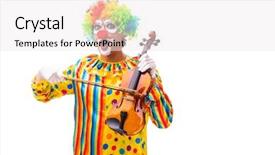  Presentation with clown - Audience pleasing slide deck consisting of musical characters - male clown isolated on white backdrop and a white colored foreground