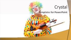  Presentation with clown - Amazing theme having musical characters - male clown isolated on white backdrop and a white colored foreground