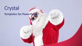  Presentation with santa claus and reindeers - Presentation design consisting of musical characters - santa claus listening to music background and a  colored foreground