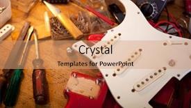  Presentation with body repair - Amazing slides having musical doubles - red electric guitar on guitar backdrop and a coral colored foreground