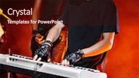  Presentation with performance - PPT theme with musical group performance in night club background and a wine colored foreground