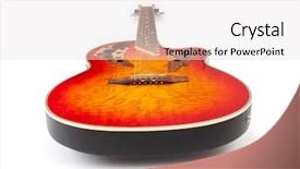  Presentation with guitar - PPT layouts consisting of musical guitar isolated on the white background background and a sky blue colored foreground