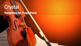  Presentation with music instrument - Slides consisting of musical instrument - violin and notes background and a crimson colored foreground