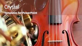  Presentation with trumpet - Audience pleasing presentation design consisting of musical instruments - violin clarinet backdrop and a tawny brown colored foreground