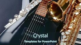  Presentation with music instruments - Cool new PPT layouts with musical instruments closeup backdrop and a wine colored foreground