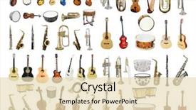 Presentation with music instruments - Presentation design consisting of musical instruments isolated background and a lemonade colored foreground