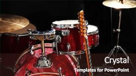  Presentation with musical instruments latin america - Theme enhanced with musical instruments on a stage background and a wine colored foreground