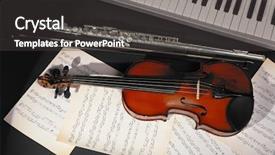  Presentation with music instrument - Slide set featuring musical instruments with music notes background and a dark gray colored foreground