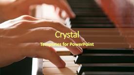  Presentation with festival music band hands playing - Slide set having musical keyboard players - close-up of hands playing background and a tawny brown colored foreground