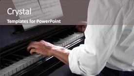  Presentation with classic - Beautiful slide set featuring musical keyboard players - close up of musician hands backdrop and a gray colored foreground