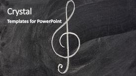  Presentation with treble clef - Presentation design with musical notation sign treble clef background and a dark gray colored foreground