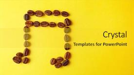  Presentation with coffee beans - Slides with musical note made of coffee background and a yellow colored foreground