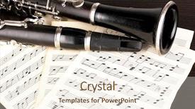  Presentation with instrument - Audience pleasing theme consisting of musical notes and clarinet backdrop and a cream colored foreground
