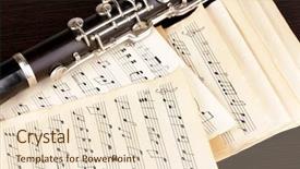  Presentation with music notes - Theme consisting of musical notes and clarinet background and a lemonade colored foreground