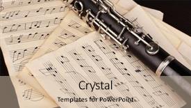  Presentation with clarinet - PPT layouts consisting of musical notes and clarinet background and a soft green colored foreground