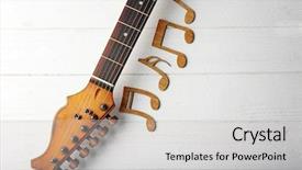  Presentation with music note - Cool new theme with musical notes and guitar neck backdrop and a light gray colored foreground