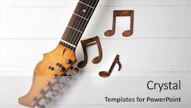  Presentation with music notes - Cool new theme with musical notes and guitar neck backdrop and a light gray colored foreground