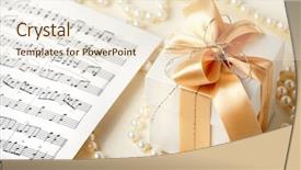  Presentation with pearl - Presentation having musical notes and pearl necklace background and a  colored foreground