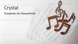  Presentation with music sheets - Amazing slide deck having musical notes lying on music backdrop and a white colored foreground