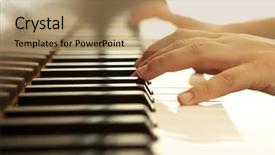  Presentation with piano - Presentation theme having complex the sanctuary of asclepius background and a gray colored foreground