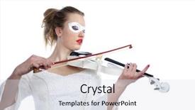  Presentation with theater - Colorful slides enhanced with musical theater - portrait of sexy woman backdrop and a white colored foreground