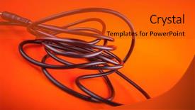  Presentation with orange abstract - Presentation design having musical twist - abstract flexible audio cable background and a gold colored foreground