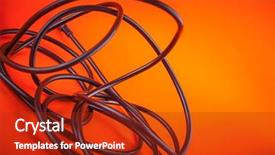  Presentation with orange abstract - Cool new slides with musical twist - abstract flexible audio cable backdrop and a crimson colored foreground