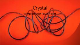 Presentation with orange abstract - Presentation theme enhanced with musical twist - abstract flexible audio cable background and a red colored foreground