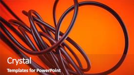  Presentation with orange abstract - Slide deck consisting of musical twist - abstract flexible audio cable background and a tawny brown colored foreground