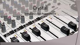  Presentation with audio mixing - Presentation featuring musical twist - audio sound mixing board background and a light gray colored foreground