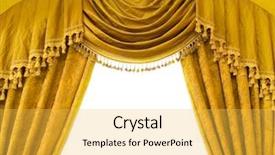  Presentation with curtains - Presentation theme featuring musical twist - luxury curtains with free space background and a yellow colored foreground