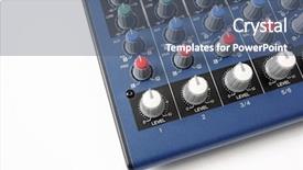  Presentation with audio mixing - Presentation theme with musical twist - studio mixing board for recording background and a ocean colored foreground